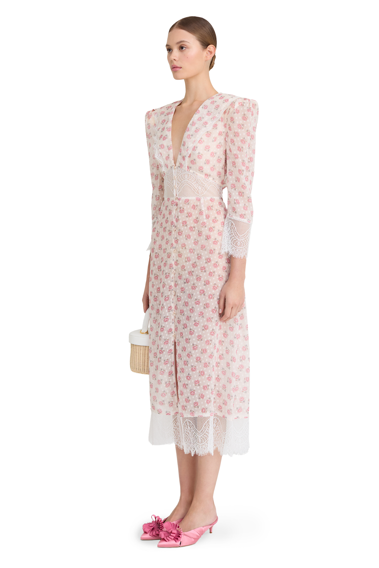 Silk dress with signature floral print