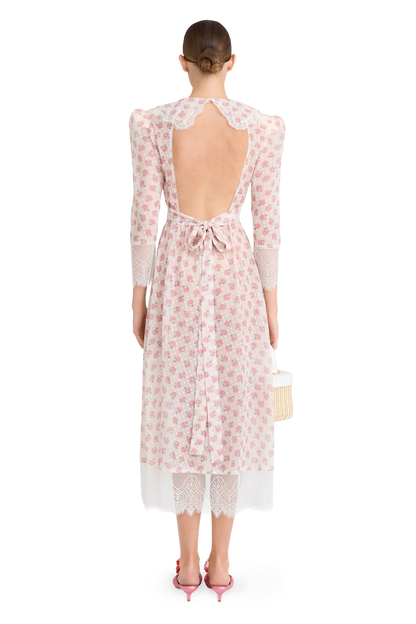 Silk dress with signature floral print
