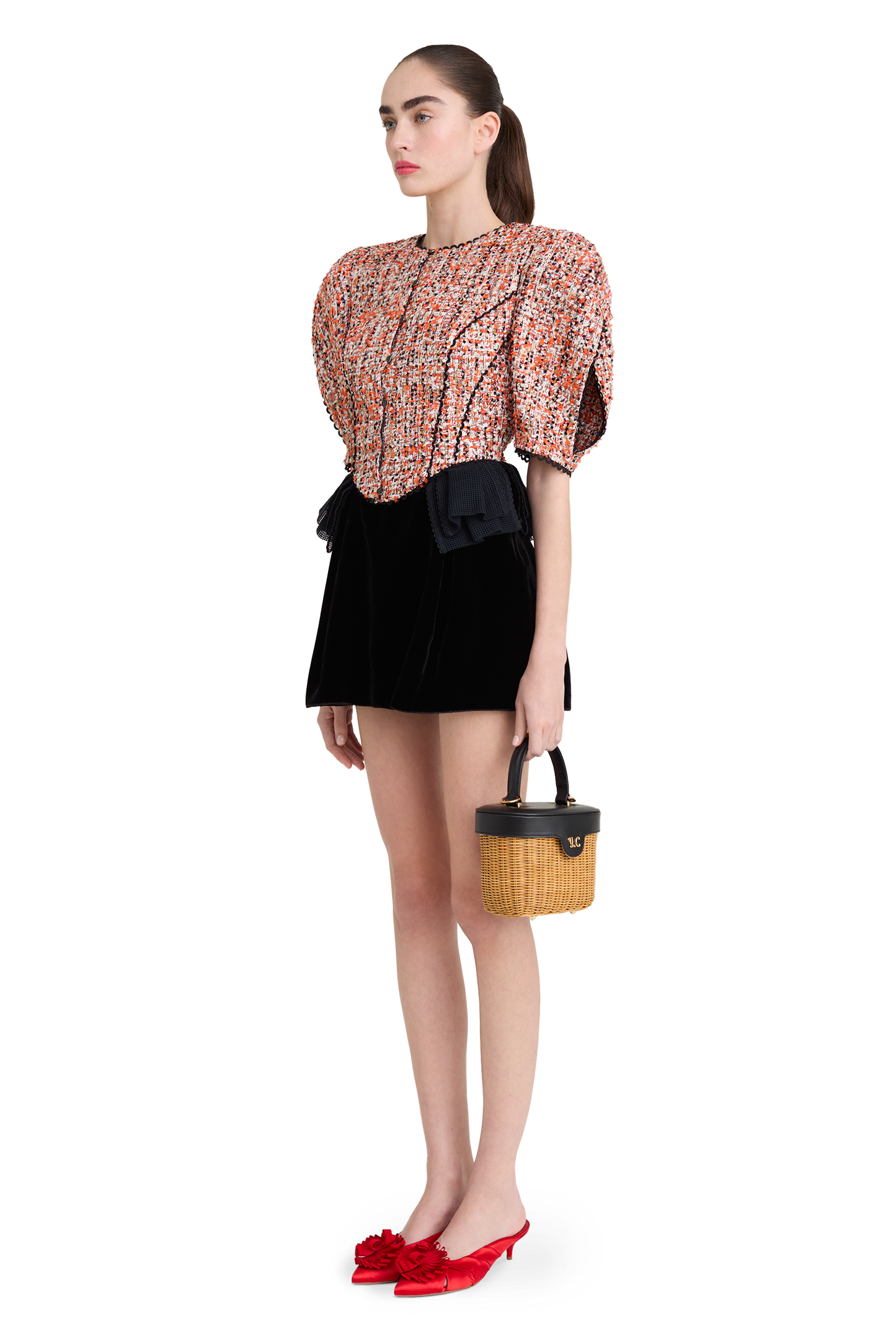 Bouclé jacket with basque