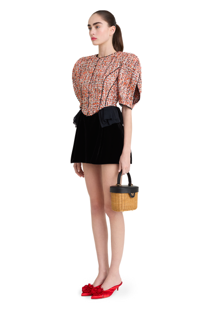 Bouclé jacket with basque