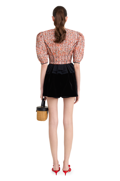 Bouclé jacket with basque