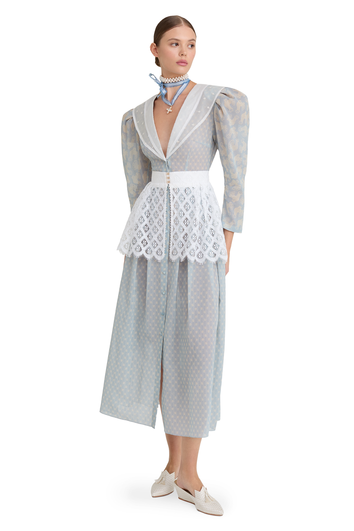 Cotton dress with signature floral and animal prints