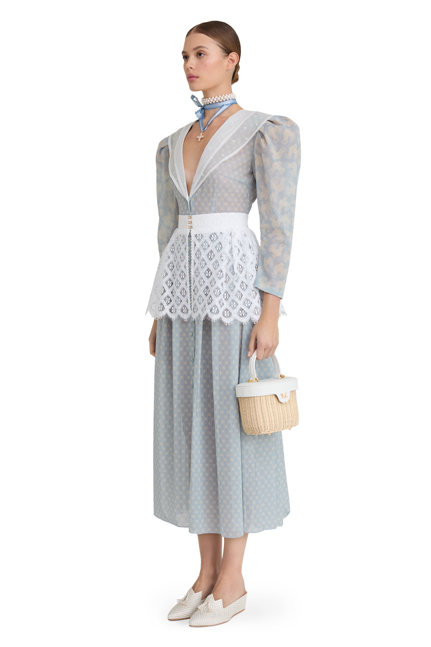 Cotton dress with signature floral and animal prints