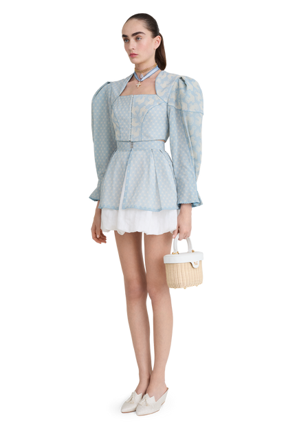 Cotton blouse with a signature floral and animal prints