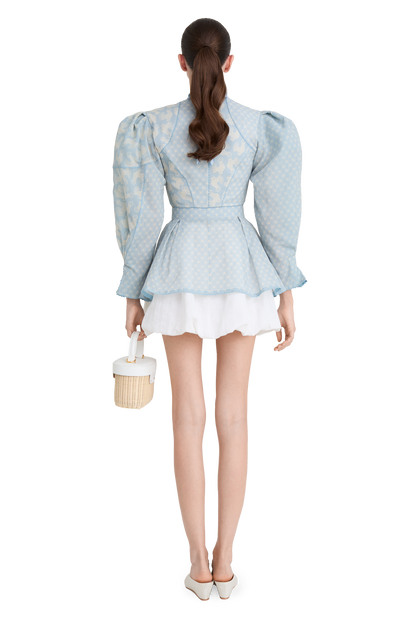 Cotton blouse with a signature floral and animal prints