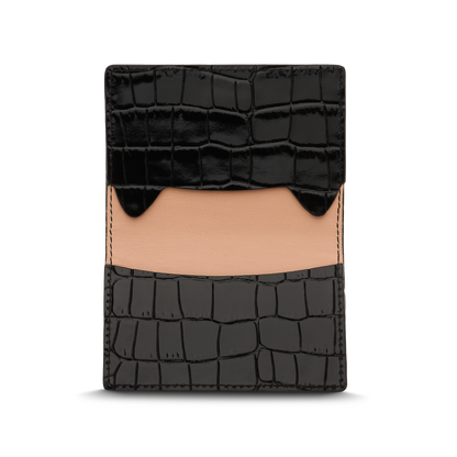 Leather cardholder with iconic rocking horse