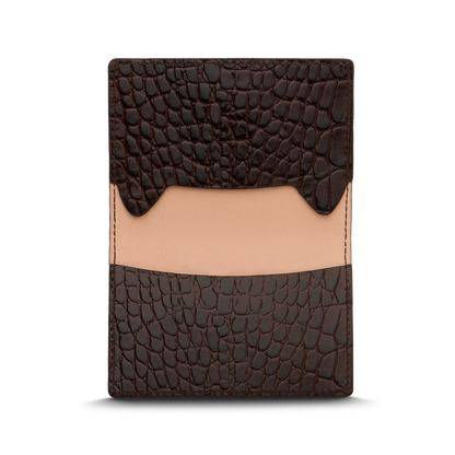 Leather cardholder with iconic rocking horse
