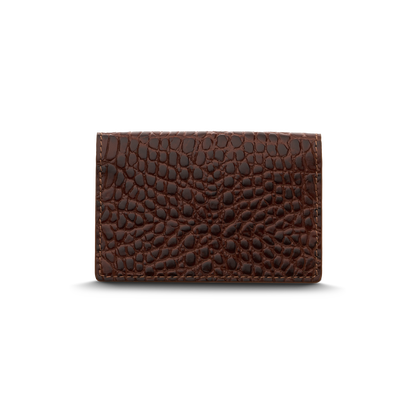 Leather cardholder with iconic rocking horse