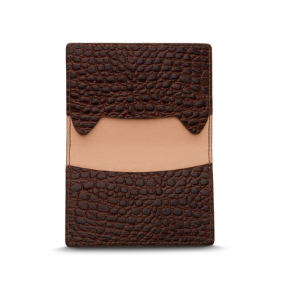 Leather cardholder with iconic rocking horse