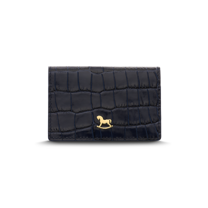 Leather cardholder with iconic rocking horse