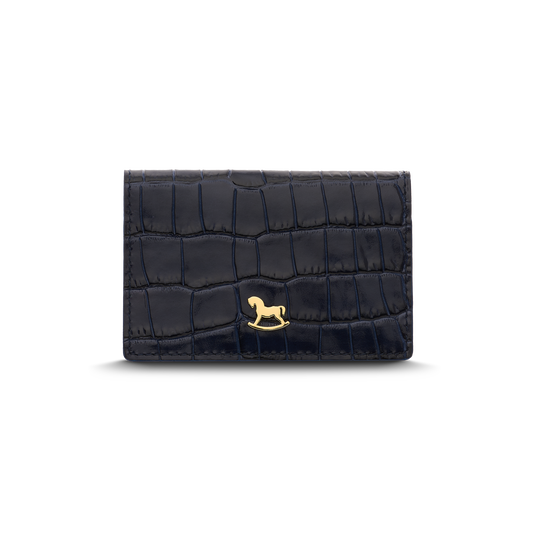 Leather cardholder with iconic rocking horse