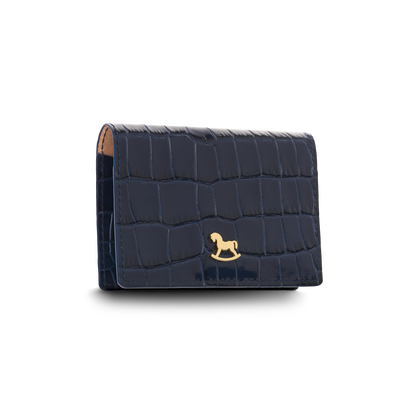 Leather cardholder with iconic rocking horse