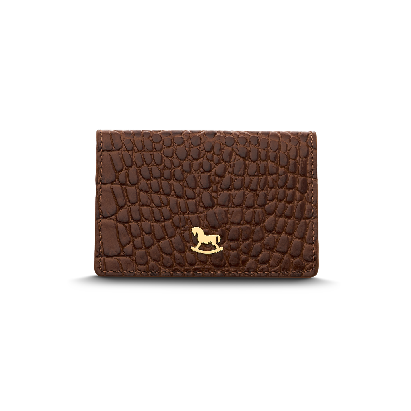 Leather cardholder with iconic rocking horse