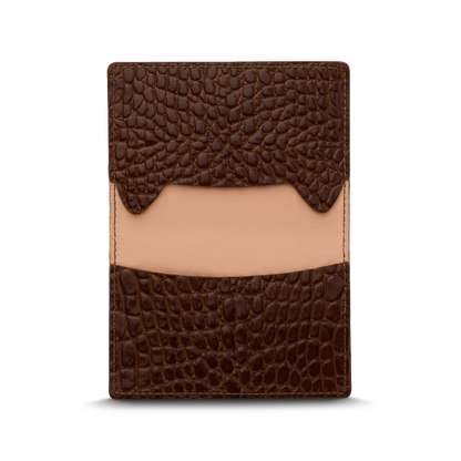 Leather cardholder with iconic rocking horse
