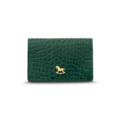 Leather cardholder with iconic rocking horse