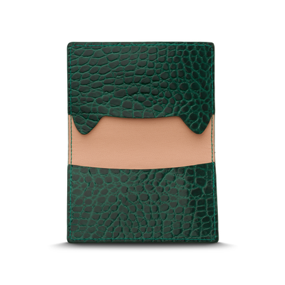 Leather cardholder with iconic rocking horse