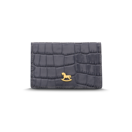 Leather cardholder with iconic rocking horse