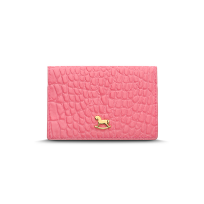Leather cardholder with iconic rocking horse