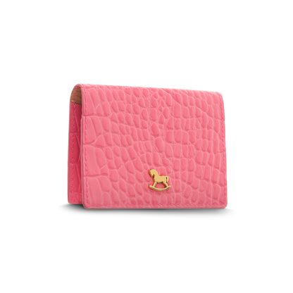 Leather cardholder with iconic rocking horse