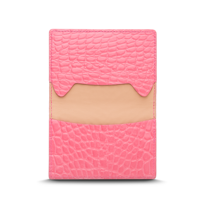 Leather cardholder with iconic rocking horse