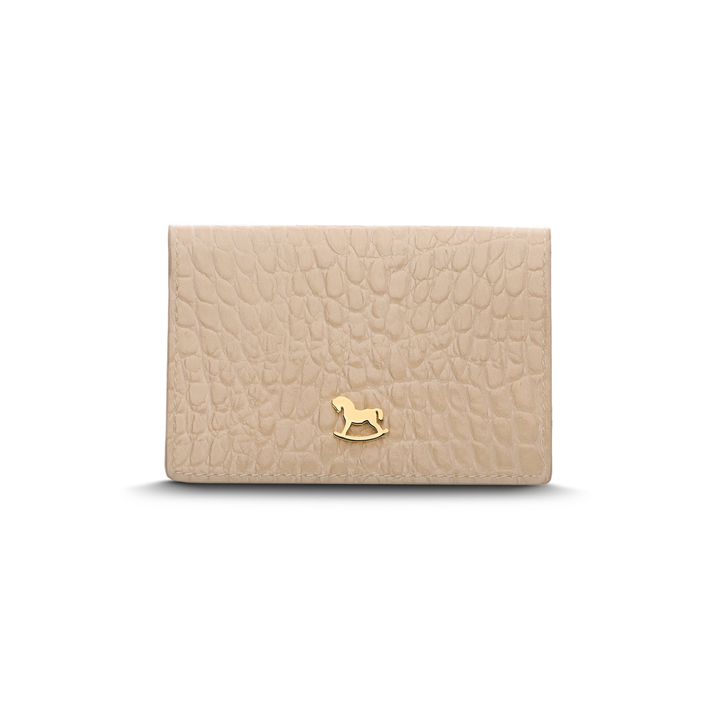 Leather cardholder with iconic rocking horse