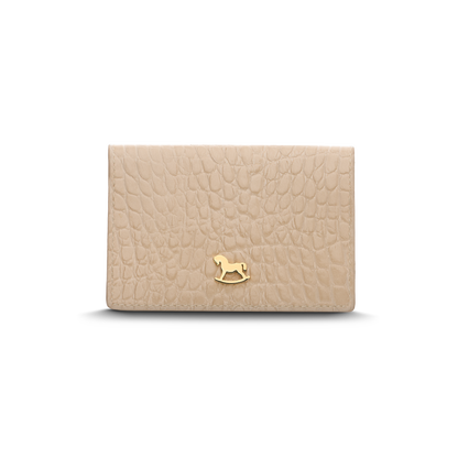 Leather cardholder with iconic rocking horse