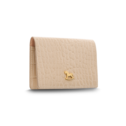 Leather cardholder with iconic rocking horse