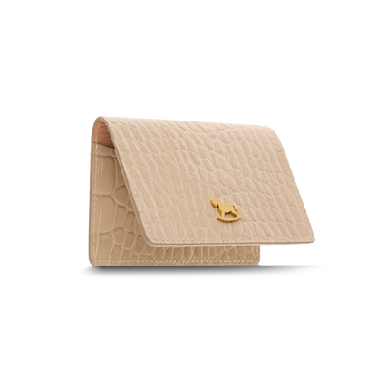 Leather cardholder with iconic rocking horse