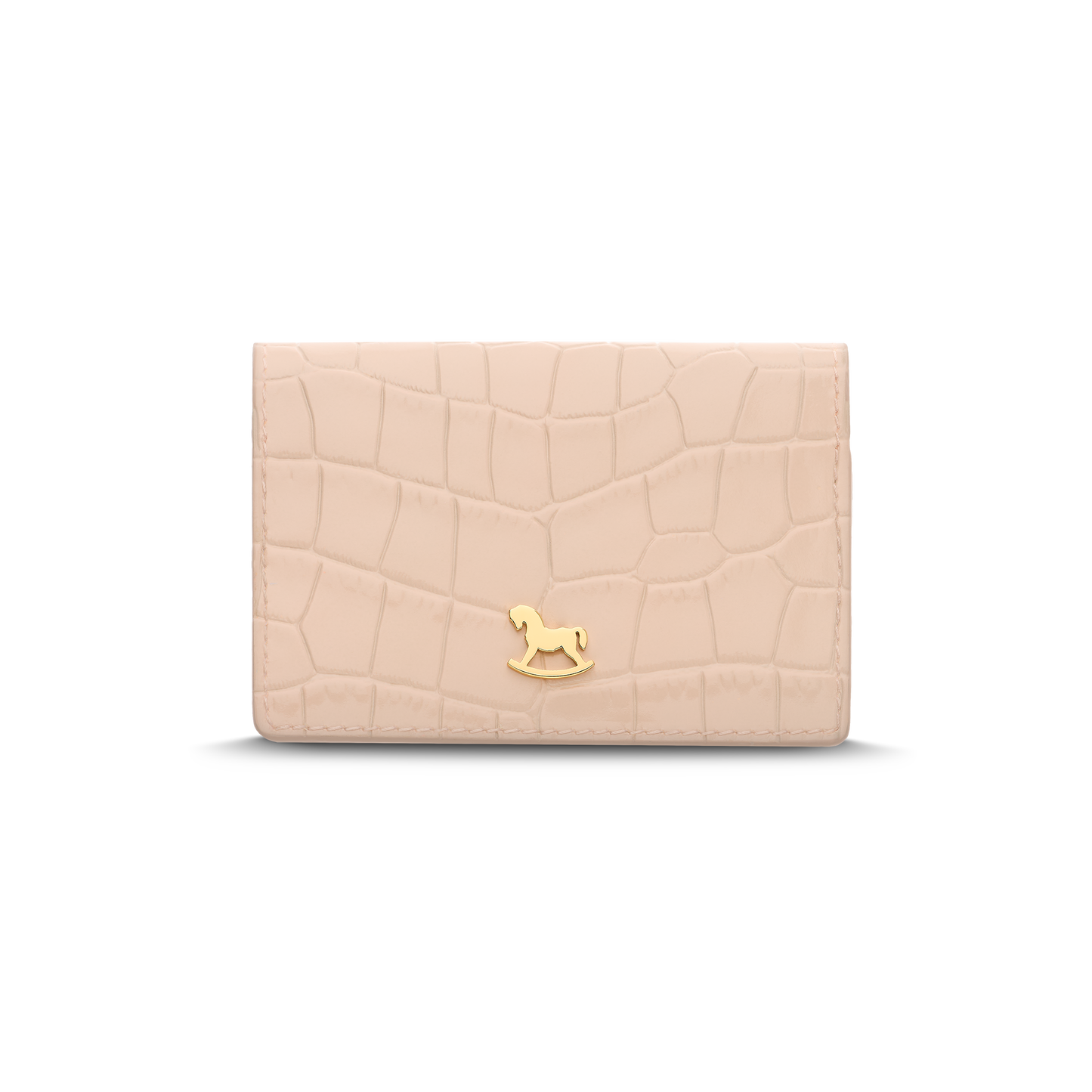 Leather cardholder with iconic rocking horse