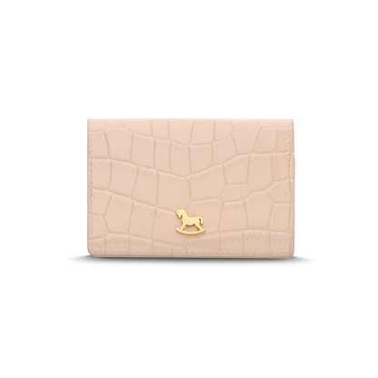Leather cardholder with iconic rocking horse