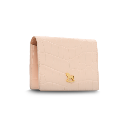 Leather cardholder with iconic rocking horse