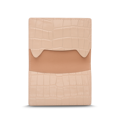 Leather cardholder with iconic rocking horse