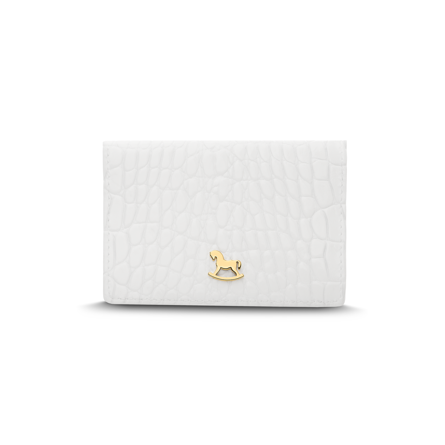 Leather cardholder with iconic rocking horse