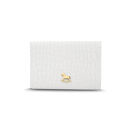 Leather cardholder with iconic rocking horse