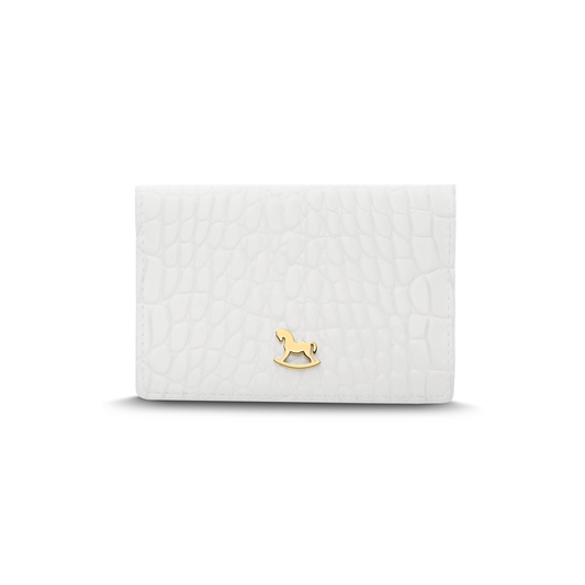 Leather cardholder with iconic rocking horse