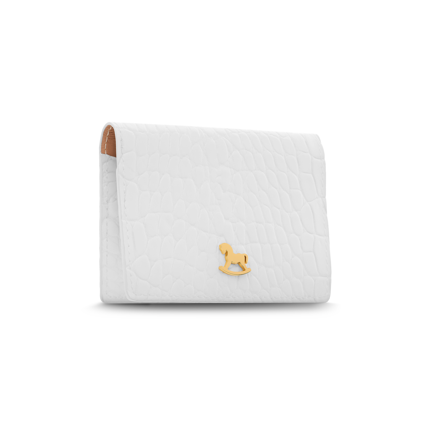 Leather cardholder with iconic rocking horse