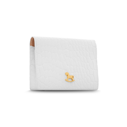 Leather cardholder with iconic rocking horse