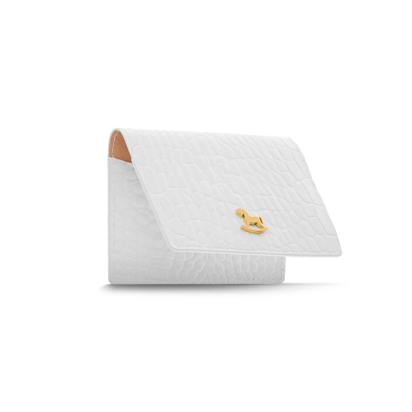 Leather cardholder with iconic rocking horse