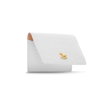 Leather cardholder with iconic rocking horse