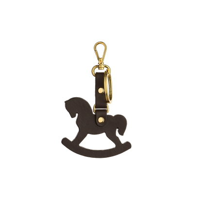Leather keychain in Ulyana Sergeenko’s iconic rocking horse shape