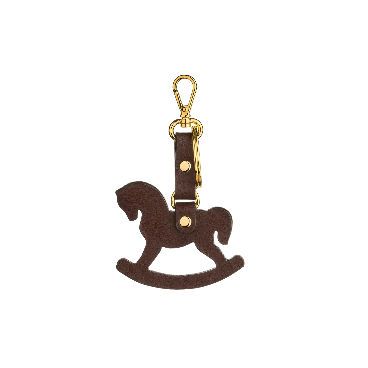 Leather keychain in Ulyana Sergeenko’s iconic rocking horse shape
