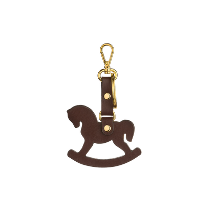 Leather keychain in Ulyana Sergeenko’s iconic rocking horse shape