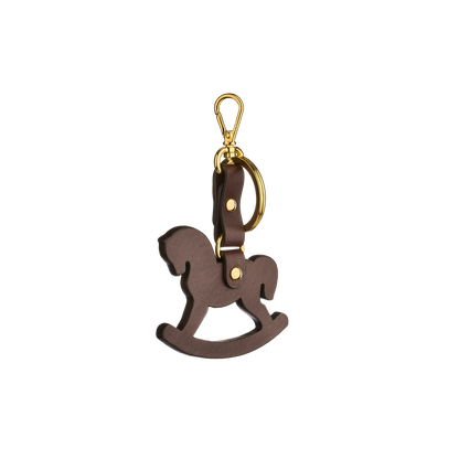 Leather keychain in Ulyana Sergeenko’s iconic rocking horse shape