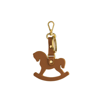 Leather keychain in Ulyana Sergeenko’s iconic rocking horse shape