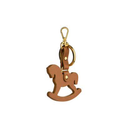 Leather keychain in Ulyana Sergeenko’s iconic rocking horse shape