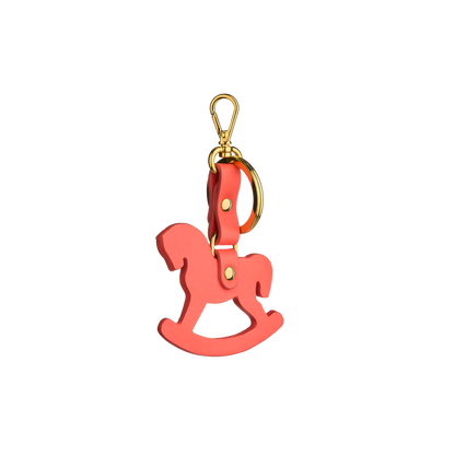 Leather keychain in Ulyana Sergeenko’s iconic rocking horse shape