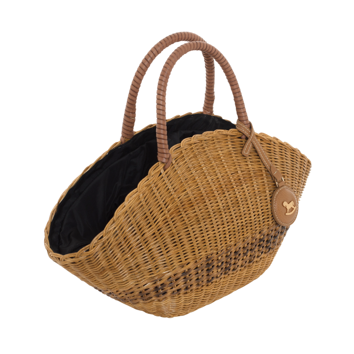 Basket bag with a charm
