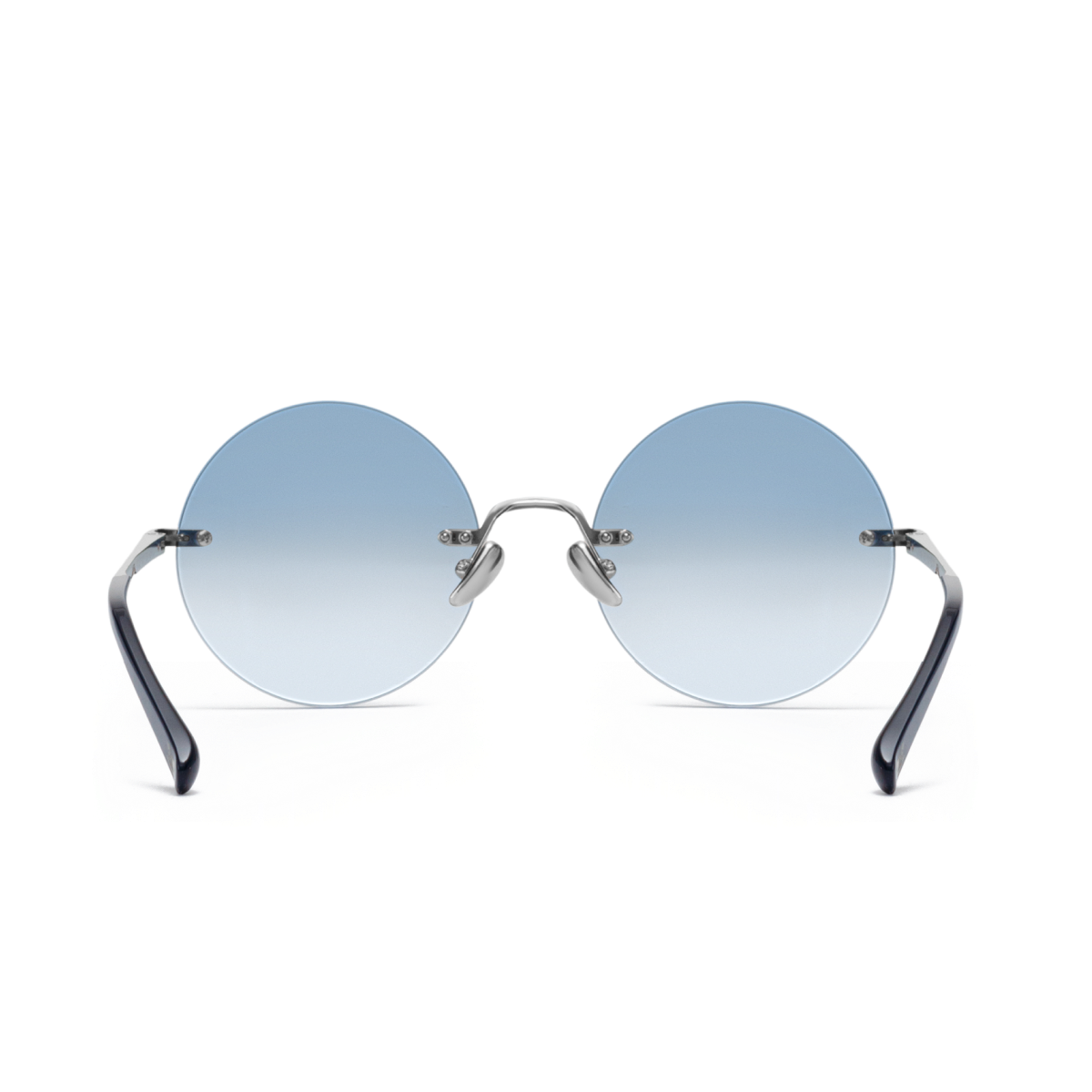 Round sunglasses with blue lenses