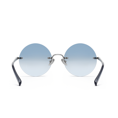 Round sunglasses with blue lenses