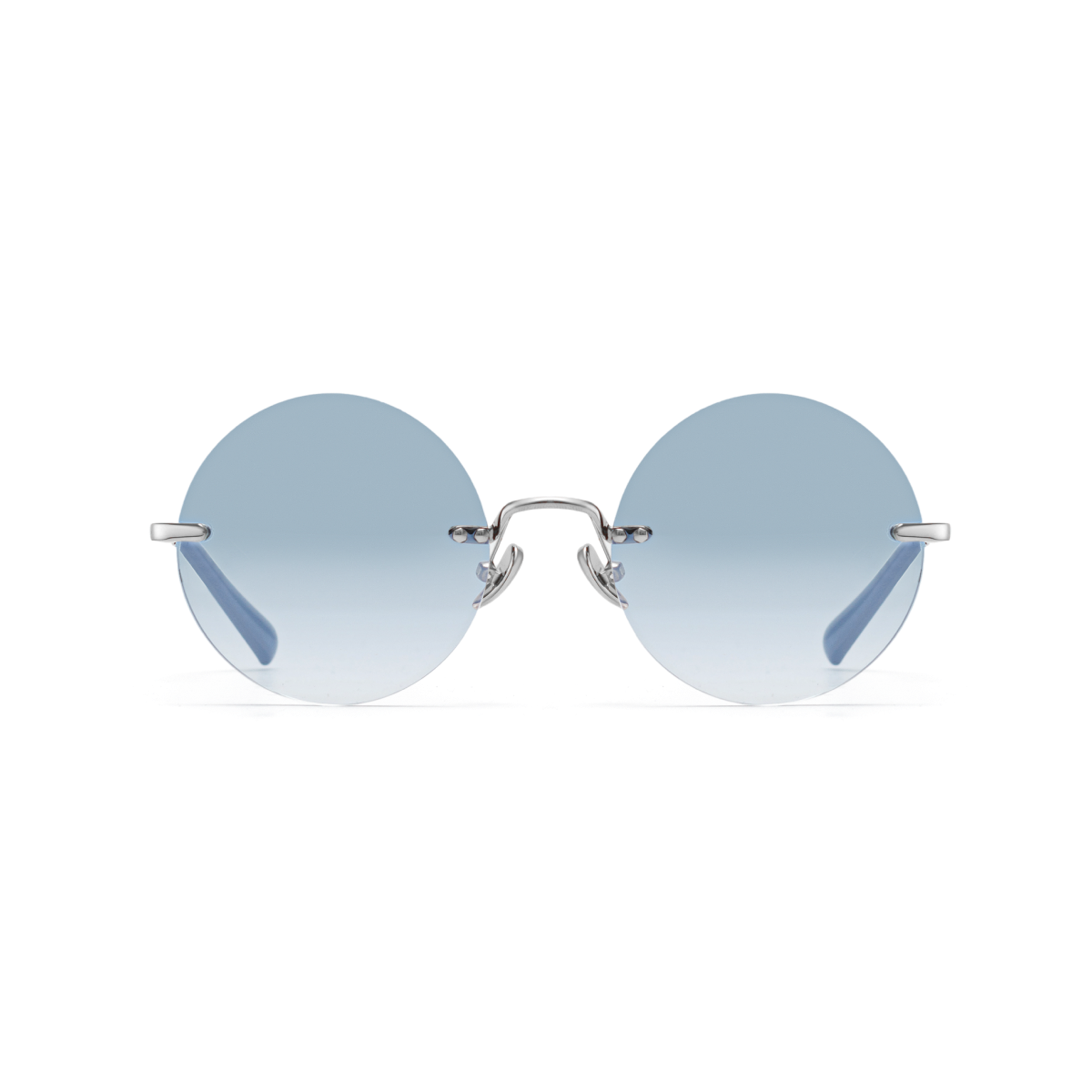 Round sunglasses with blue lenses